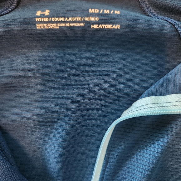 Women's Under Armour Heat Gear Teal Quarter Zip Shirt Size Medium - Picture 5 of 5